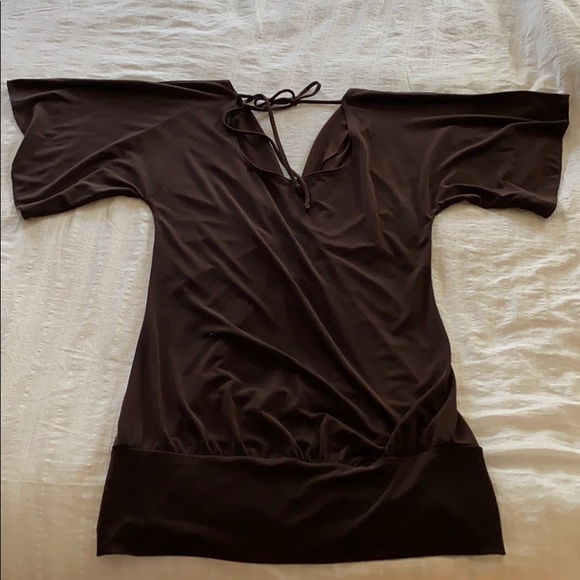 Studio Y brown v-neck top - Picture 3 of 3